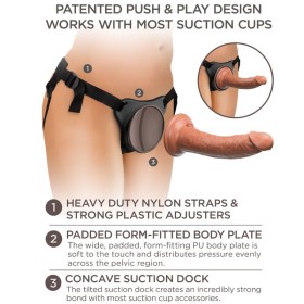 KING COCK - Elite Komfortabler Verstellbarer Harness mit Dildo 17,8 cm