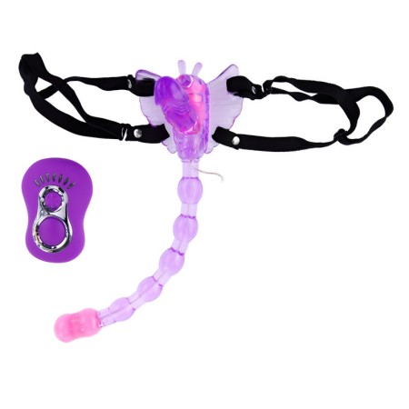 BAILE Butterfly Strap-On Vibrator in Flieder mit Fernbedienung