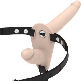 FETISH SUBMISSIVE HARNESS - Doppelpenetration Vibrator Flesh Up