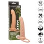 CALEXOTICS MAXX Doppeldildo mit Rillen und 10 Vibrationsmodi – Naturfarben