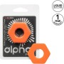 CalExotics Alpha Prolong Sexagon Ring - Oranger Premium Penisring aus flüssigem Silikon