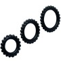BAILE TITAN Set 3er Cockring Schwarz 2.8 + 2.4 + 1.9 cm aus Silikon