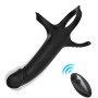 ARMONY - Dildo mit Ring & Fernbedienungsvibrator Schwarz