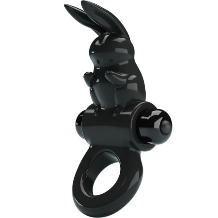 PRETTY LOVE - EXCITING RING Rabbit Vibrationsring mit 10 Vibrationsmodi, Schwarz