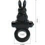 PRETTY LOVE - EXCITING RING Rabbit Vibrationsring mit 10 Vibrationsmodi, Schwarz
