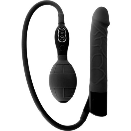 SEVEN CREATIONS - Aufblasbarer schwarzer Vibrator aus Silikon