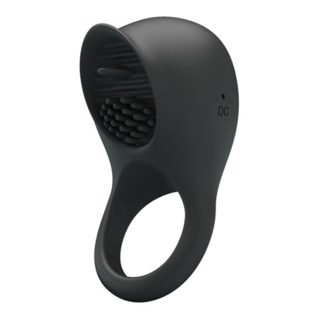 PRETTY LOVE Penisring mit vibrierender Zunge, schwarz