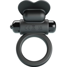 PRETTY LOVE Debonaire Vibrationsring mit Kaninchen-Stimulator, 10 Vibrationsmodi, Schwarz