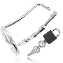 METAL HARD - Testikelsperre mit Harnröhren-Chastity-Plug aus Metall