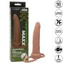 CALEXOTICS PERFORMANCE MAXX Wiederaufladbarer Dual-Penetrator für doppelte Freude, braune Haut
