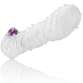 OHMAMA - Texturierte Penis-Hülle mit Vibrationskugel und breiter Spitze