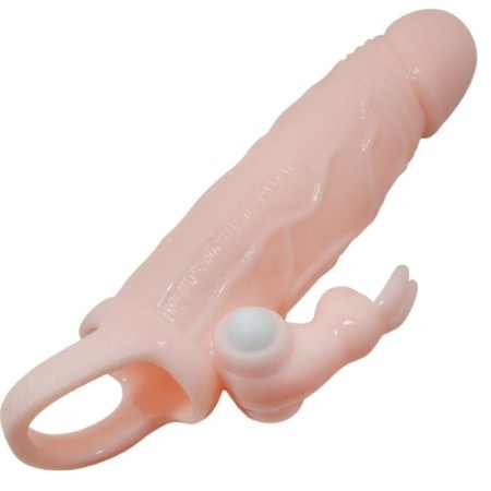 BAILE - Brave Man realistische Penisabdeckung mit Rabbit-Vibrator 16,5 cm Natur