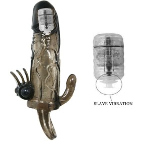 BAILE Brave Man Penishülle mit Klitoris- und Analvibrator, 16,5 cm, Schwarz