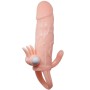 BAILE Brave Man Penisabdeckung mit Klitoris- und Analvibrator 16,5 cm Naturfarben