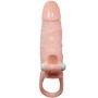 BAILE Brave Man Penisabdeckung mit Klitoris- und Analvibrator 16,5 cm Naturfarben