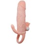 BAILE Brave Man Penisabdeckung mit Klitoris- und Analvibrator 16,5 cm Naturfarben