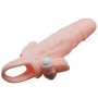 BAILE Brave Man Penisabdeckung mit Klitoris- und Analvibrator 16,5 cm Naturfarben