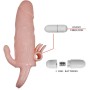 BAILE Brave Man Penisabdeckung mit Klitoris- und Analvibrator 16,5 cm Naturfarben