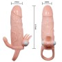 BAILE Brave Man Penisabdeckung mit Klitoris- und Analvibrator 16,5 cm Naturfarben
