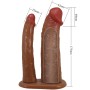 PRETTY LOVE - Yairon Doppel-Penis-Hülle mit 4 cm Verlängerung Mulatto