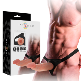 INTENSE - Hohles Strap-On mit Dildo 18 x 3,5 cm - Flexibel & Realistisch