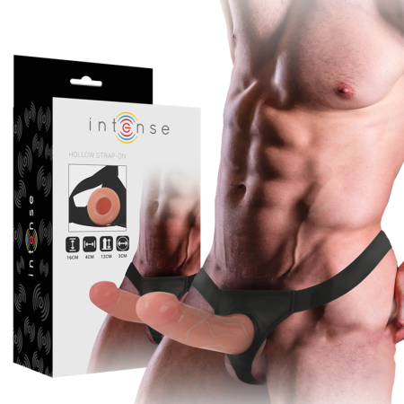 INTENSE - Hohler Harness mit Dildo 16 x 3 cm, flexibles und komfortables Material