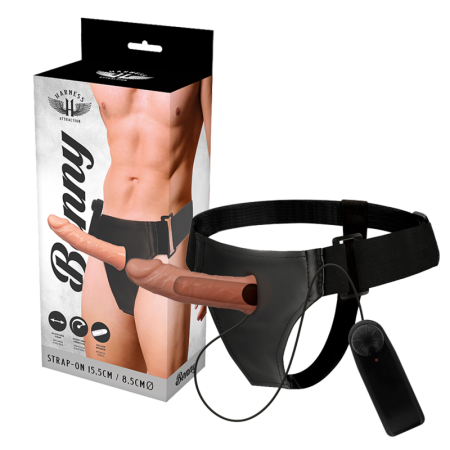 HARNESS ATTRACTION - Benny Hohles Strap-On mit Vibrator 15 cm x 4,5 cm