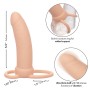 CALEXOTICS MAXX Dicker Doppel-Penetrator mit 10 Vibrationsmodi, naturfarben