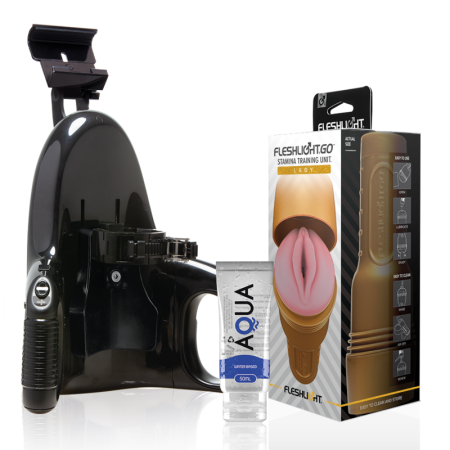 FLESHLIGHT Stamina GO Training Unit Lady + Universal Launch + Aqua Quality Gleitmittel 50 ml