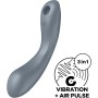 SATISFYER CURVE TRINITY 1 Air Pulse Vibrator Grau – 3-in-1 Klitoris-Sauger, Vibrator & G-Punkt Stimulator