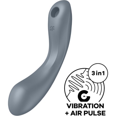 SATISFYER CURVE TRINITY 1 Air Pulse Vibrator Grau – 3-in-1 Klitoris-Sauger, Vibrator & G-Punkt Stimulator