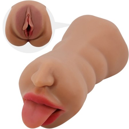 CRAZY BULL - Sarah Doppel-Masturbator mit Mund & natürlicher Vagina