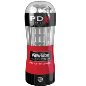 PDX ELITE ViewTube Stroker Masturbator mit transparentem Saugnapf und Kontrollfunktion