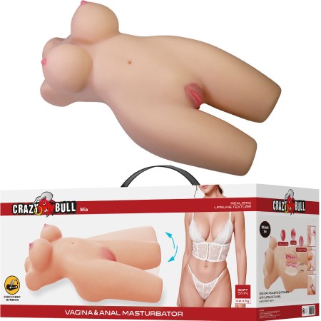 CRAZY BULL - Mia realistischer weiblicher Torso mit vaginaler und analer Öffnung, 8,5 kg