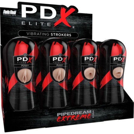 PDX ELITE - Stroker Set 12-teilig: 6x Vagina, 3x Anus, 3x Mund mit Vibration