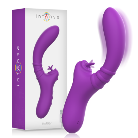 INTENSE FUN Harry Flexibler Vibrator mit lila Zunge, 20 Vibrationsprogramme
