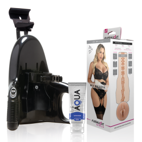 Fleshlight Girls - Mia Malkova Vagina LVL UP mit Universal Launch und Aqua Quality Gleitgel 50 ml