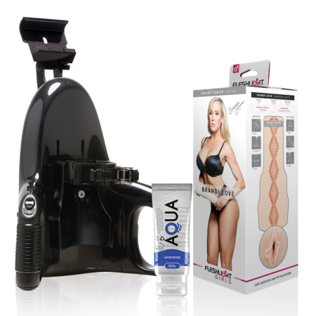 Fleshlight Brandi Love Vagina mit Universal Launch und Aqua Quality Gleitgel 50ml