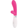 GLOSSY - JACKSON RABBIT ROSA Silikon-Massagestab mit 10 Vibrationsmodi