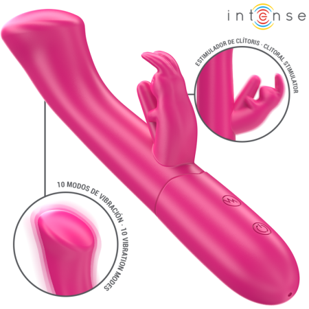 INTENSE - Julieta Rabbit Vibrator 18,6 cm mit 10 Vibrationsmodi in Rosa