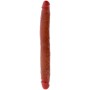 GET REAL - Doppelter Silikon-Dildo Caramel 35 cm mit beweglicher Vorhaut