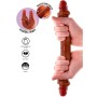GET REAL - Doppelter Silikon-Dildo Caramel 35 cm mit beweglicher Vorhaut