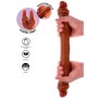 GET REAL - Doppelter Silikon-Dildo Caramel 46 cm mit beweglicher Vorhaut