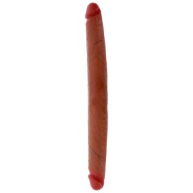 GET REAL - Doppelter Silikon-Dildo Caramel 40 cm mit beweglicher Vorhaut