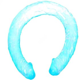 BAILE Double Dong Blau 44,5 cm – Flexibler Doppelpenis aus Gelatine