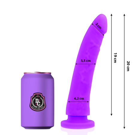 DELTA CLUB - Realistischer lila Dildo aus medizinischem Silikon, 20 cm Länge, 4 cm Durchmesser