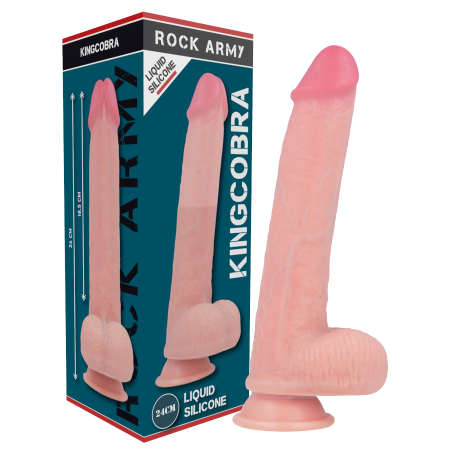 ROCKARMY Kingcobra Realistischer Liquid Silikon Dildo 24 cm - Ø 4,77 cm