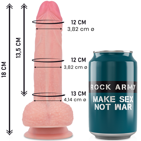 ROCKARMY Mustang Realistischer Dildo aus flüssigem Silikon 18 cm - Ø 4,14 cm