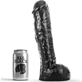 ALL BLACK - Dildo 29 cm mit dickem Schaft und realistischen Adern