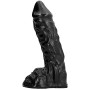 ALL BLACK - Dildo 23 cm mit realistischen Venen und Testikeln
